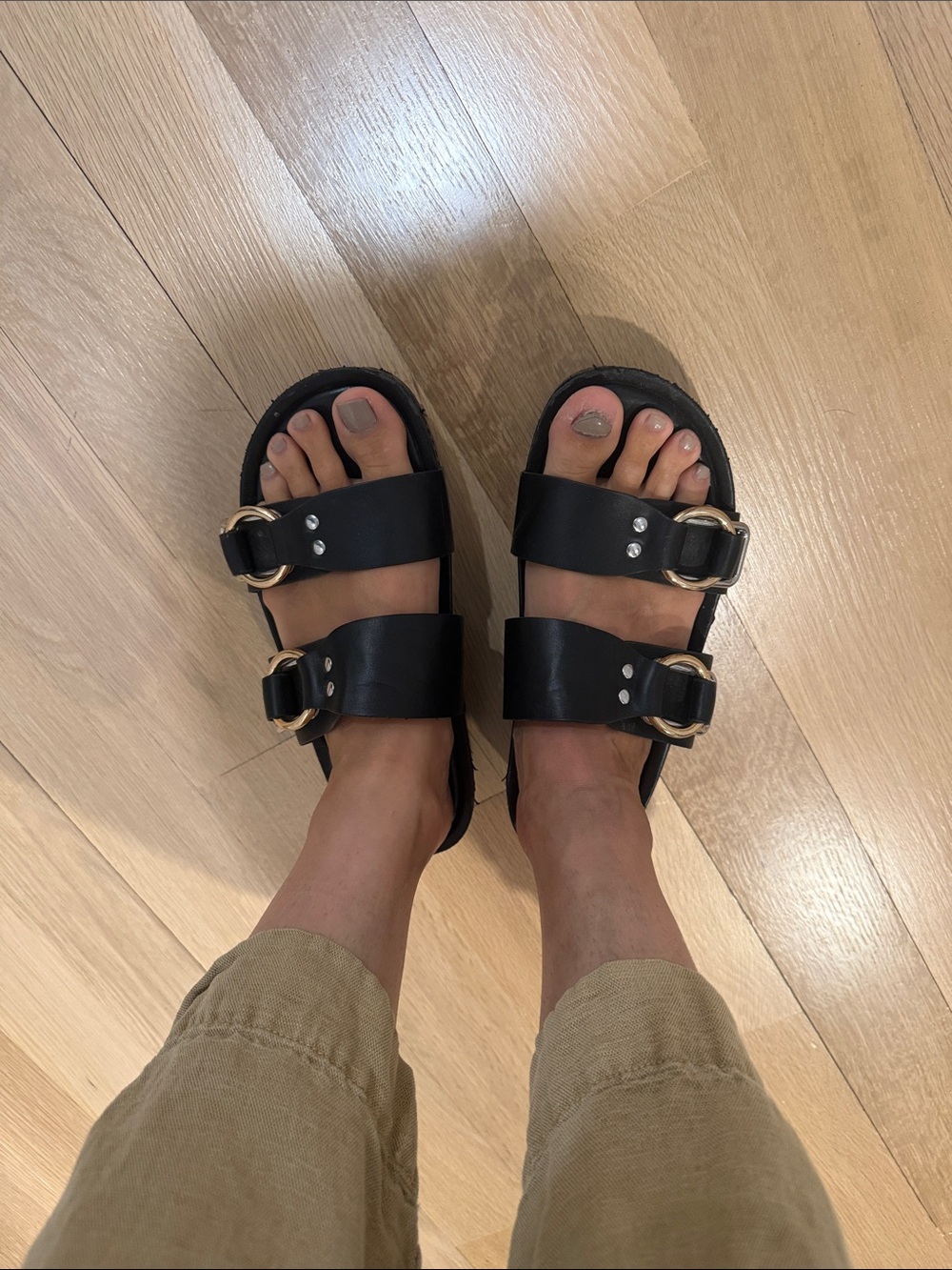 Dolce vita Black Double-Buckle Women’s Slide Sandals